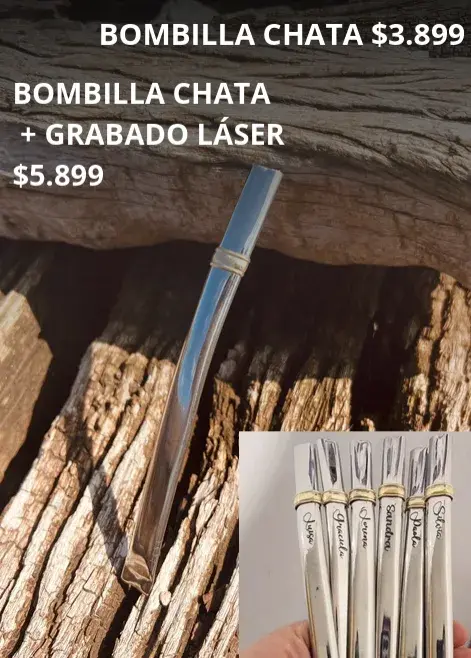 Bombilla Chata con Grabado Láser
