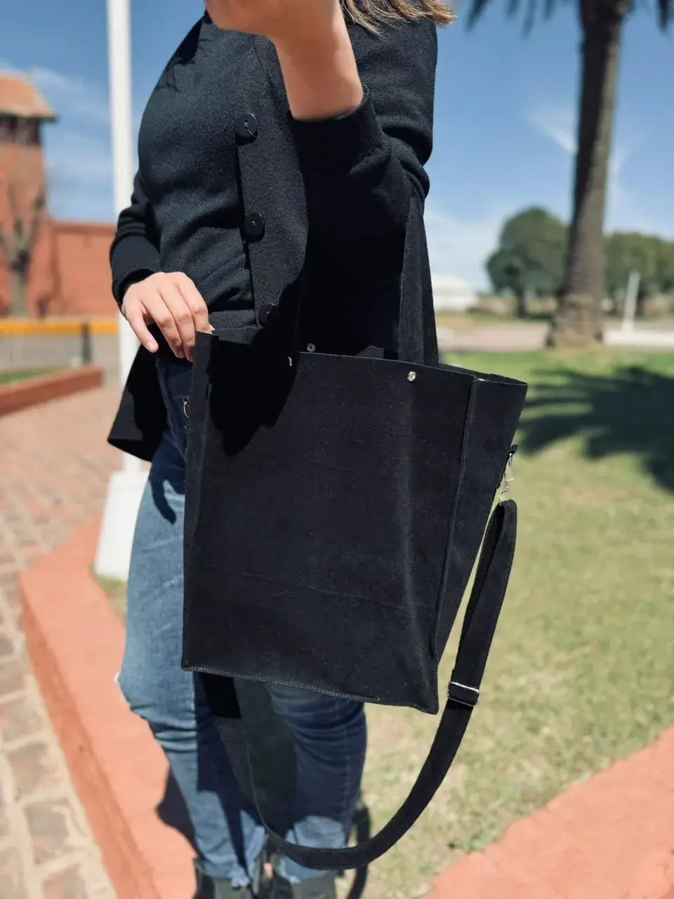 Bolso matero cuero gamuzado
